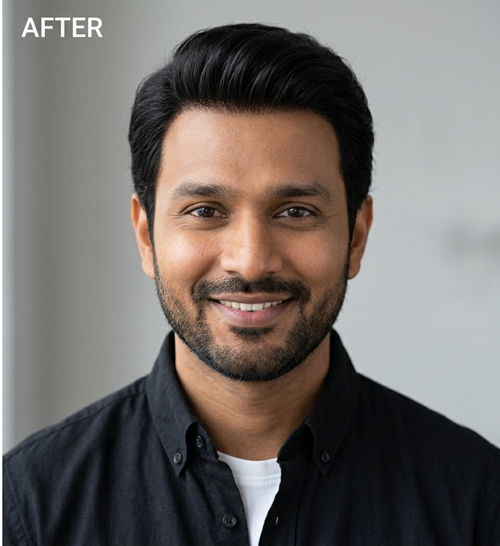 After - Indian man full hair wig