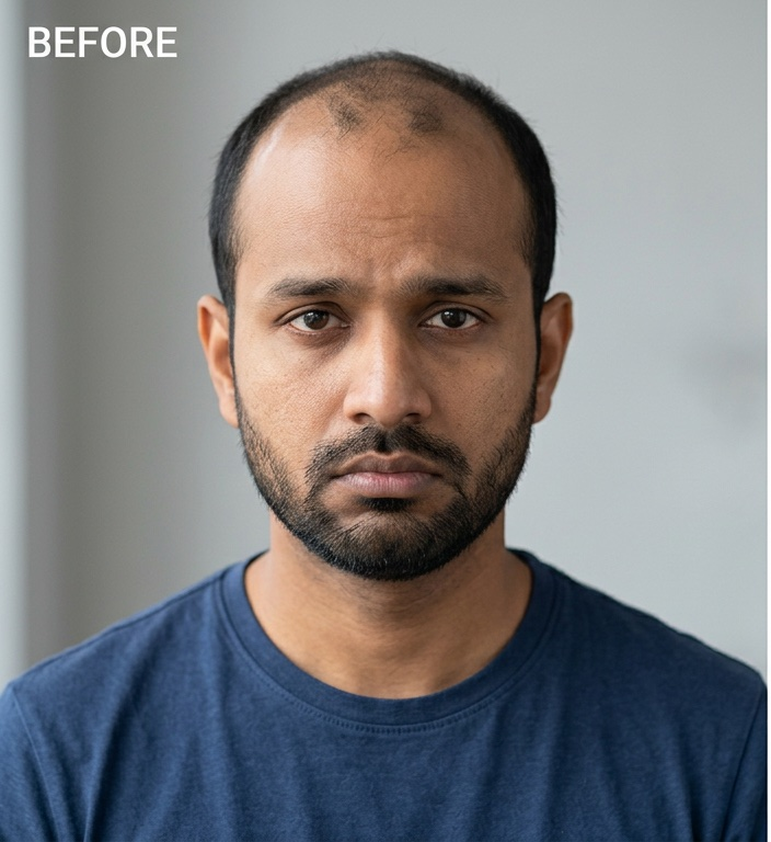 Before - Indian man hair loss