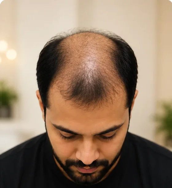 Before - man with receding hairline and crown thinning